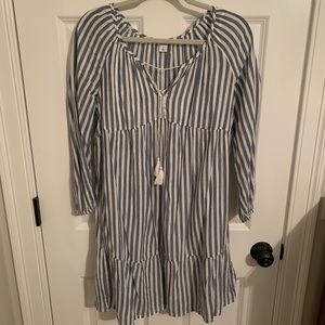 Casual blue/white striped dress